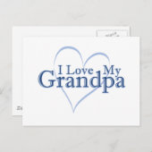 Carte Postale J'Aime Mon Grand-Père (Devant / Derrière)