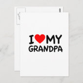 Carte Postale J'aime mon grand-père (Devant / Derrière)