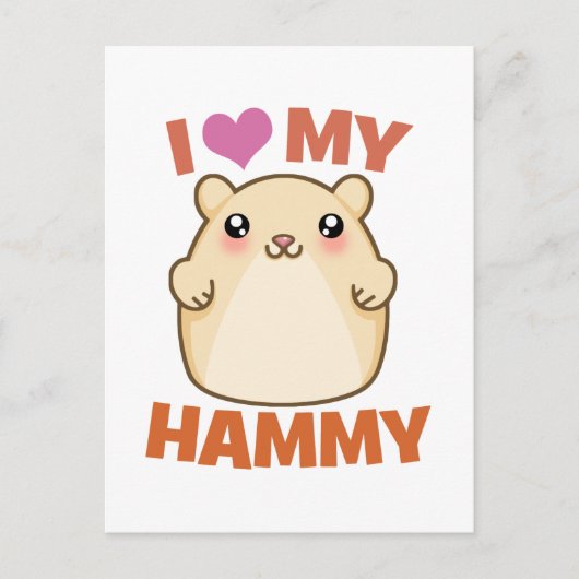 Carte Postale J'Aime Mon Hammy (Devant)