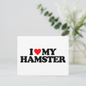 CARTE POSTALE J'AIME MON HAMSTER (Debout devant)