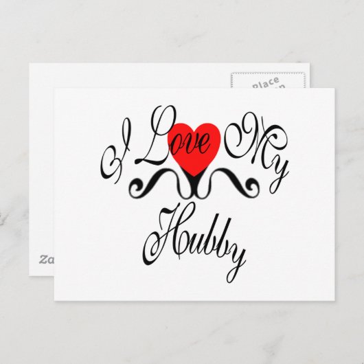 Carte Postale J'aime mon mari (Devant / Derrière)