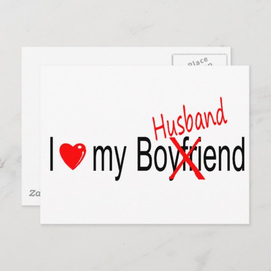 Carte Postale J'Aime Mon Mari (Devant / Derrière)