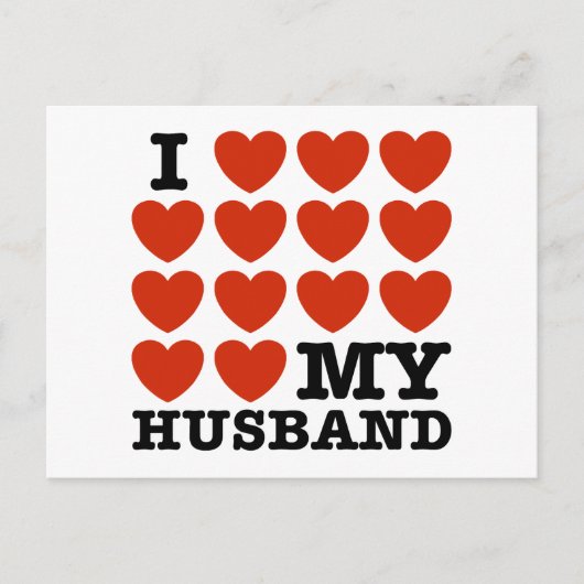 Carte Postale J'Aime Mon Mari (Devant)