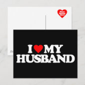 CARTE POSTALE J'AIME MON MARI (Devant / Derrière)