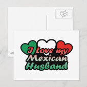 Carte Postale J'Aime Mon Mari Mexicain (Devant / Derrière)