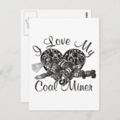 Carte Postale j'aime mon mineur de charbon (Devant / Derrière)
