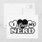 Carte Postale J'aime mon Nerd (Devant / Derrière)