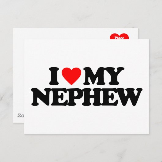 CARTE POSTALE J'AIME MON NEVEU (Devant / Derrière)