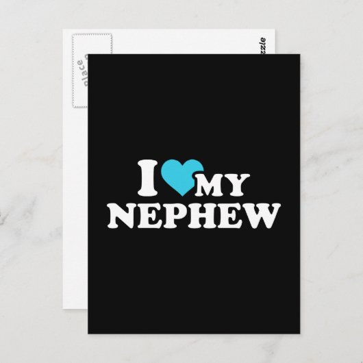 Carte Postale J'aime mon neveu (Devant / Derrière)