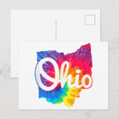 Carte Postale J'aime mon Ohio Maison Script Tie Dye Ohio (Devant / Derrière)