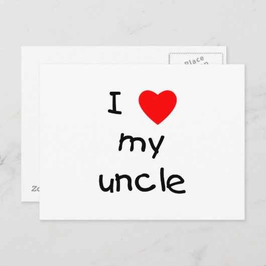 Carte Postale J'Aime Mon Oncle (Devant / Derrière)