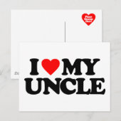CARTE POSTALE J'AIME MON ONCLE (Devant / Derrière)