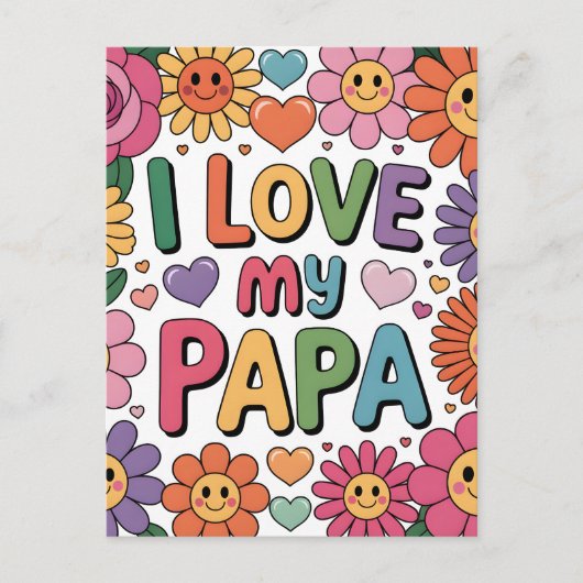Carte Postale J'aime mon papa (Devant)