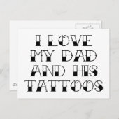 Carte Postale J'Aime Mon Père Et Ses Tatouages (Devant / Derrière)