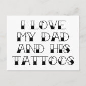 Carte Postale J'Aime Mon Père Et Ses Tatouages (Devant)