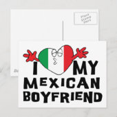 Carte Postale J'aime mon petit ami mexicain (Devant / Derrière)
