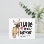 Carte Postale J'aime mon petit Français - French bulldog (Debout devant)