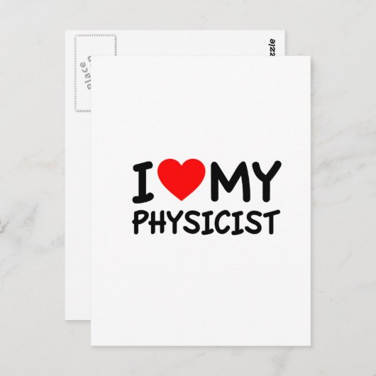 Carte Postale J'aime mon physicien (Devant / Derrière)