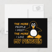 Carte Postale J'Aime Mon Pingouin (Devant / Derrière)