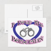 Carte Postale J'Aime Mon Policeman (Devant / Derrière)