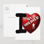 Carte Postale J'aime mon soldat (Devant / Derrière)