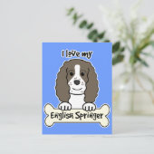 Carte Postale J'Aime Mon Springer Anglais (Debout devant)
