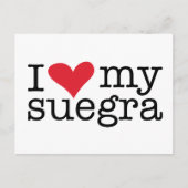 Carte Postale J'Aime Mon Suegra (Mère En Droit) (Devant)