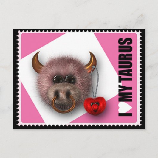 Carte Postale J'Aime Mon Taurus (Devant)