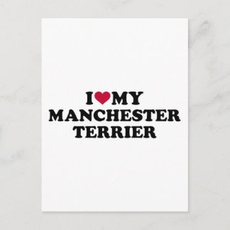 Carte Postale J'aime mon Terrier Manchester