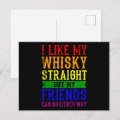 Carte Postale J'AIME MON WHISKY SEC Mois de la fierté LGBT LGBTQ (Devant / Derrière)
