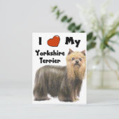 Carte Postale J'Aime Mon Yorkie (Debout devant)