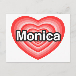 Carte Postale J'aime Monica. Je t'aime Monica. Cœur