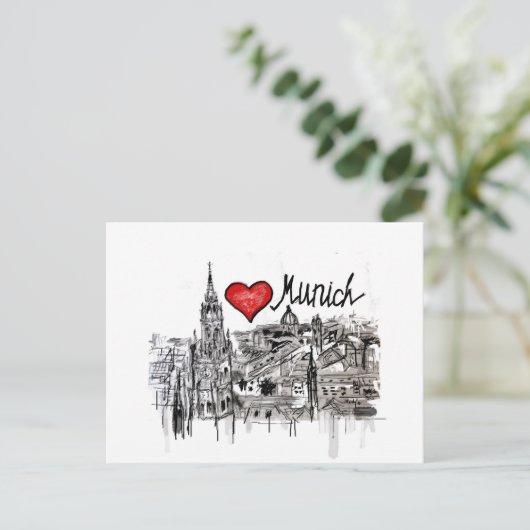 Carte Postale J'aime Munich (Debout devant)