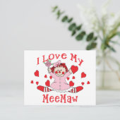Carte Postale J'aime My MeeMaw Rag Doll & Hearts (Debout devant)