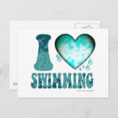 Carte Postale J'aime nager (Devant / Derrière)
