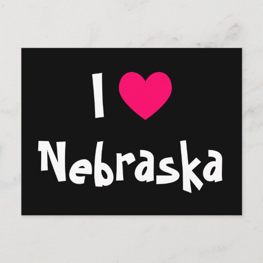 Carte Postale J'aime Nebraska (Devant)