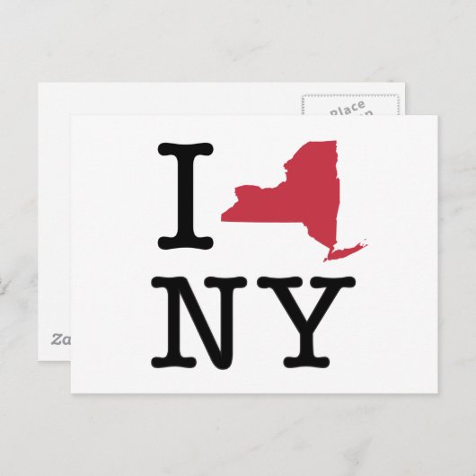 Carte Postale J'aime New York (Devant / Derrière)