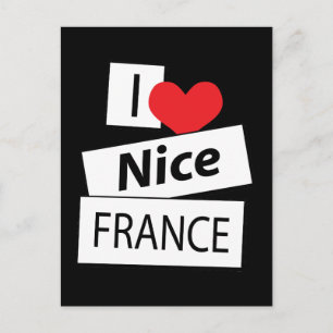 Carte Postale J'aime Nice France