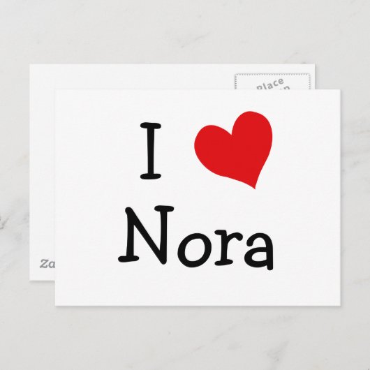 Carte Postale J'aime Nora (Devant / Derrière)