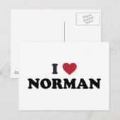 Carte Postale J'aime Norman Oklahoma (Devant / Derrière)