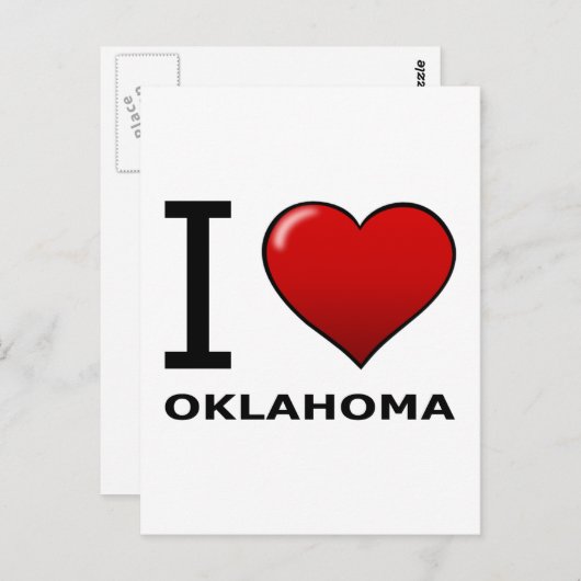 CARTE POSTALE J'AIME OKLAHOMA (Devant / Derrière)