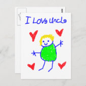 Carte Postale J'aime oncle (Devant / Derrière)