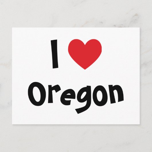 Carte Postale J'aime Oregon (Devant)