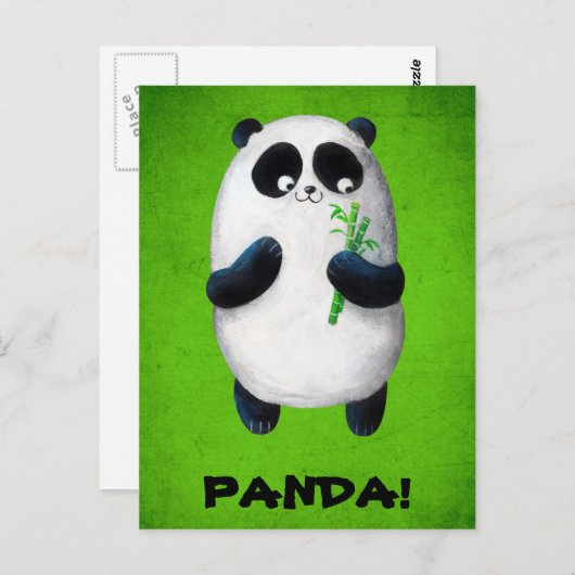 Carte Postale J'aime Panda (Devant / Derrière)