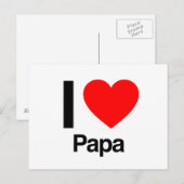 Carte Postale j'aime papa (Devant / Derrière)