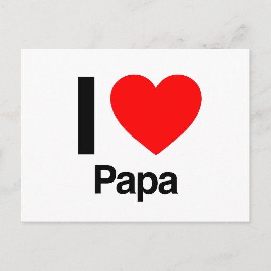 Carte Postale j'aime papa (Devant)