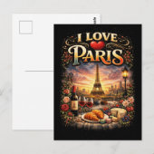 Carte Postale J'aime Paris (Devant / Derrière)