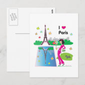 Carte Postale J'aime Paris, France (Devant / Derrière)
