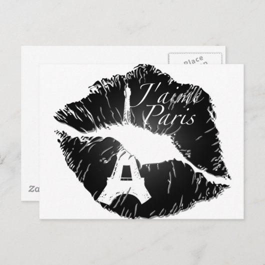 Carte Postale J'aime Paris Lips (Devant / Derrière)