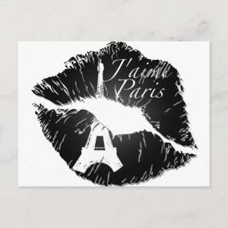 Carte Postale J'aime Paris Lips